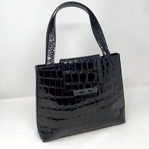 Vicosta Croc Embossed Leather Classic Satchel Bag Made in Spain